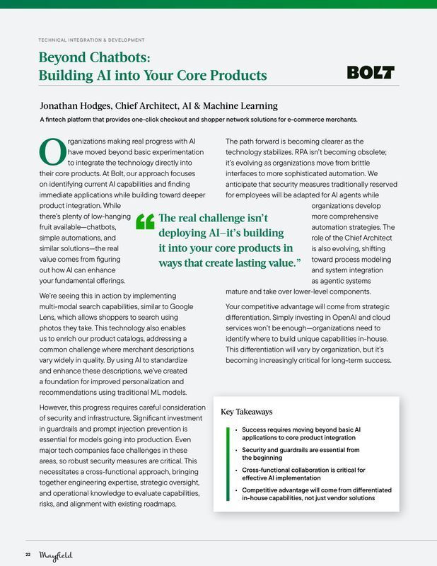 Beyond Chatbots: Building AI into Your Core Products